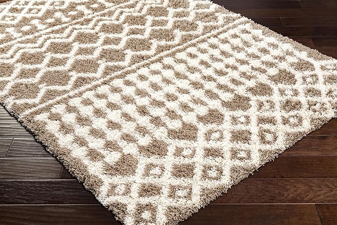 Livabliss Hapsburg Moroccan Shag Area Rug,6'7" x 9'6",Medium Brown
