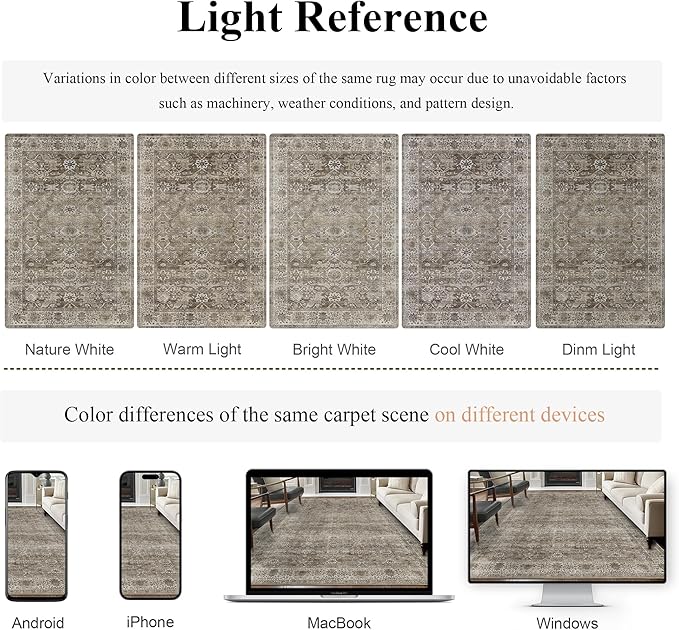 2x8 Runner Rug Grey Brown Vintage Washable Runner Rugs for Hallway Kitchen Low Pile Non-Slip Retro Distressed Accent Throw Carpet for Entryway Bathroom Bedroom Antique/Moss
