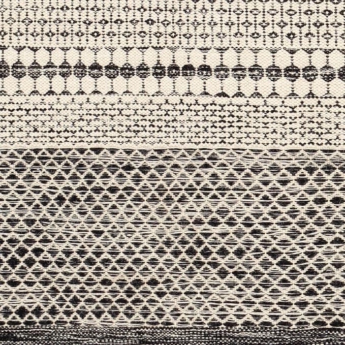 Mark&Day Wool Rugs, 6x9 Tervoort Global Black Area Rug, Blue Beige Carpet for Living Room, Bedroom or Kitchen (6' x 9')