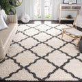 SAFAVIEH Area Rug 8x10 - Dallas Shag Collection - Large - Ivory & Dark Grey, Trellis Pattern, Non-Shedding & Easy Cleaning, Plush Thick Pile, Ideal for Living Room, Bedroom, Dining Space (SGD257H)