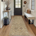 Bavni 2x7 Runner Rug Non Slip, Machine Washable Rug Runners for Hallways, Vintage Distressed Print Kitchen Runner, Low Pile Lightweight Carpet Runner for Entryway Laundry Bedroom Bathroom Nut Brown
