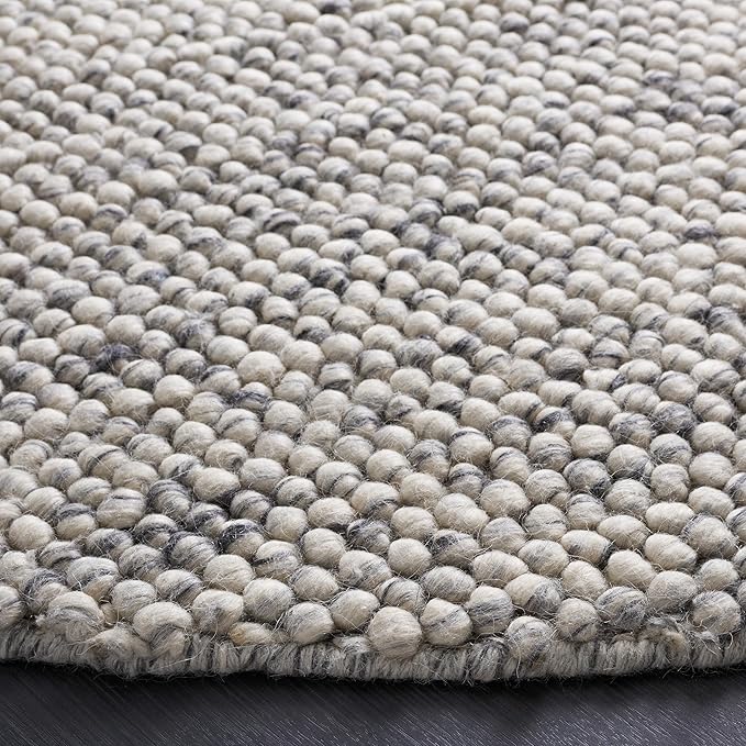 Safavieh Natura Collection Runner Rug - 2'3" x 18', Light Grey & Ivory, Handmade Wool Blend, Textured Design, Ideal for Hallway, Bedroom, Foyer (NAT620G)