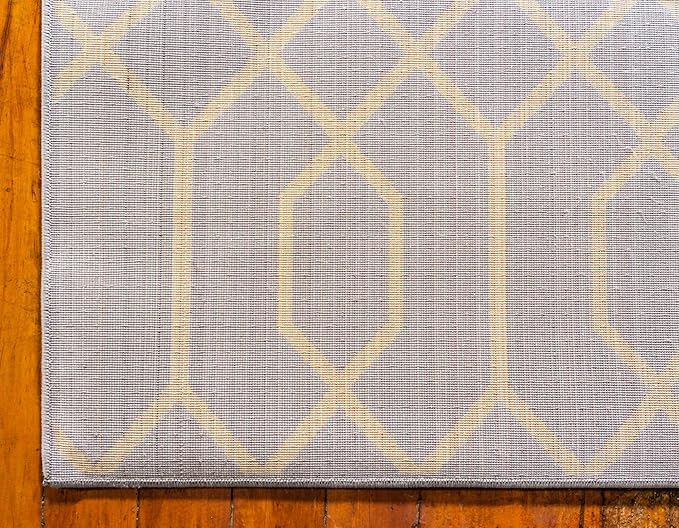 Unique Loom Marilyn Monroe Glam Collection Area Rug - Trellis (5' x 8' Rectangle, Gray Gold/ Gold)