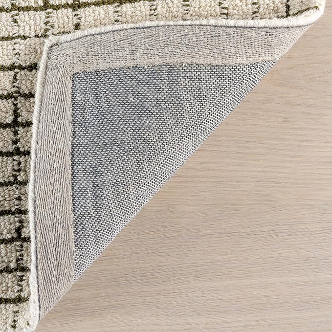 Rugs USA Melrose Green/Ivory, 4' x 6', Handmade, Wool & Cotton, Soft and Cozy, High Traffic, Stain Resistant, Easy Clean, Durable Area Rug for Bedroom, Living Room, Dining Space, Den, Entryway