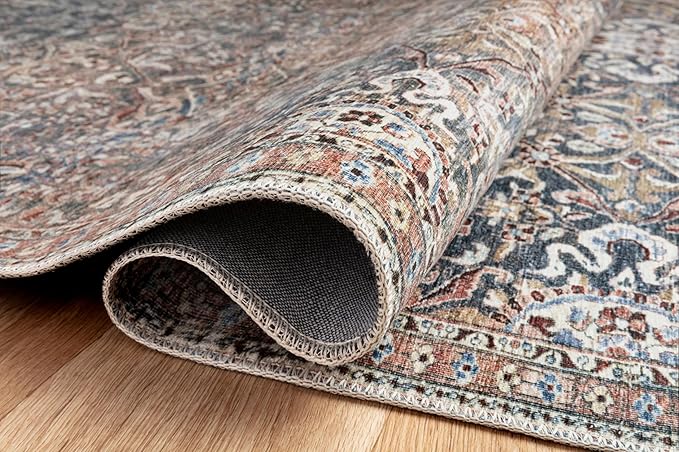 Loloi Chris Loves Julia Jules Collection JUL-06 Denim/Spice 2'-3'' x 3'-9'', .13" Pile Height, Accent Rug