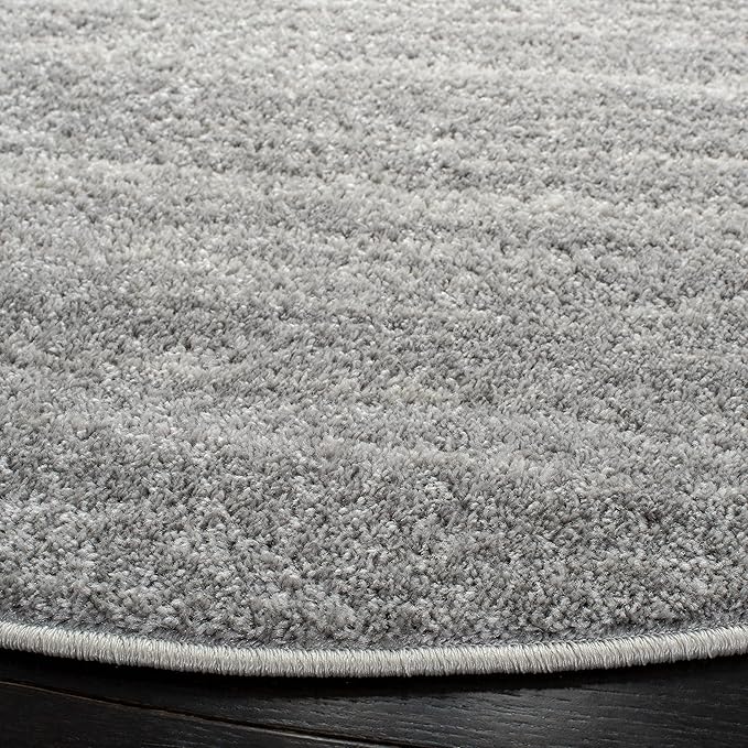 SAFAVIEH Adirondack Collection Area Rug - 5' Round, Ivory & Silver, Modern Ombre Design, Non Shedding & Easy to Clean, Ideal for Living Room, Bedroom, Office, Dining Space (ADR113B)