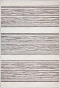 Dash & Albert Ellington Stripe Grey Machine Washable Rug, 4 X 6 Feet, Grey Stripe Pattern