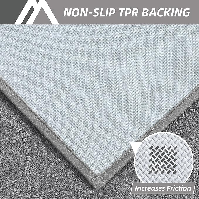 COSY HOMEER Door Mat 20”x32”,Absorbent Dirt Trapper Entryway Rugs,Non-Slip Welcome Mat,Washable Entry Rugs,Low Pile Doormat for Front Back Door,Wet Shoes & Paws,Grey