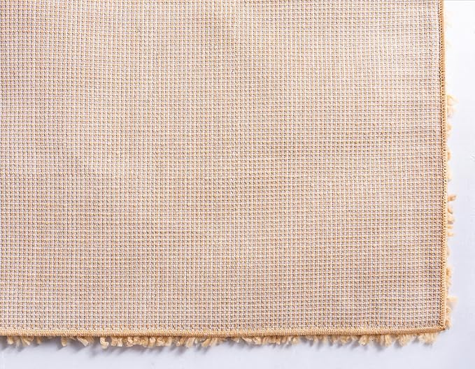 Unique Loom Davos Shag Collection Area Rug - Solid (3' 3" Square, Sun Yellow)