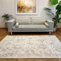 Alfa Rich 5x8 Beige Off White Washable Area Rugs for Living Room Bedroom Kitchen Dining Cotton Rug