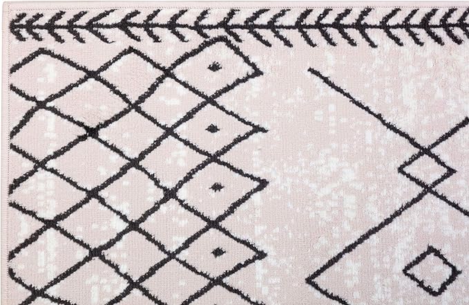 Furnish my Place Trellis Pattern Rug - 5 ft. x 8 ft, Peach, Bohemian Rug with Transitional Design