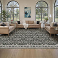 WITSHOCK Living Room Area Rugs 10x13: Soft Non-Slip Backing Washable Rugs Vintage Large Carpet for Bedroom Office Dining Room Kitchen Stain Resistant Home Decor Rug