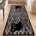 Rustic Cabin Runner Rug, 4x12ft, Vintage Lodge Wood Grain Wild Animal Black Bear Print Long Hallway Rug, Non-Slip Washable Carpet with Rubber Backing for Hallway Walkway Entry Foyer