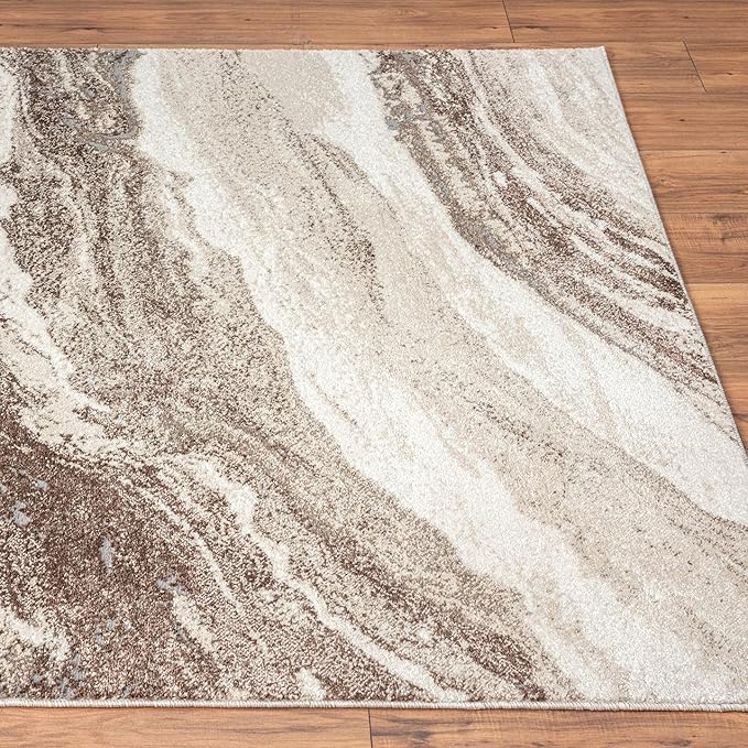 LUXE WEAVERS Lagos Collection 7983 Brown 2x7 Art Deco Geometric Area Rug