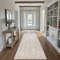 HUGEAR 2x6 Machine Washable Hallway Runner Rugs Vintage Grey - Neutral Non Slip Stain Resistant Low Pile Aesthetic Throw Carpet Kids & Pet Friendly for Bedroom Kitchen