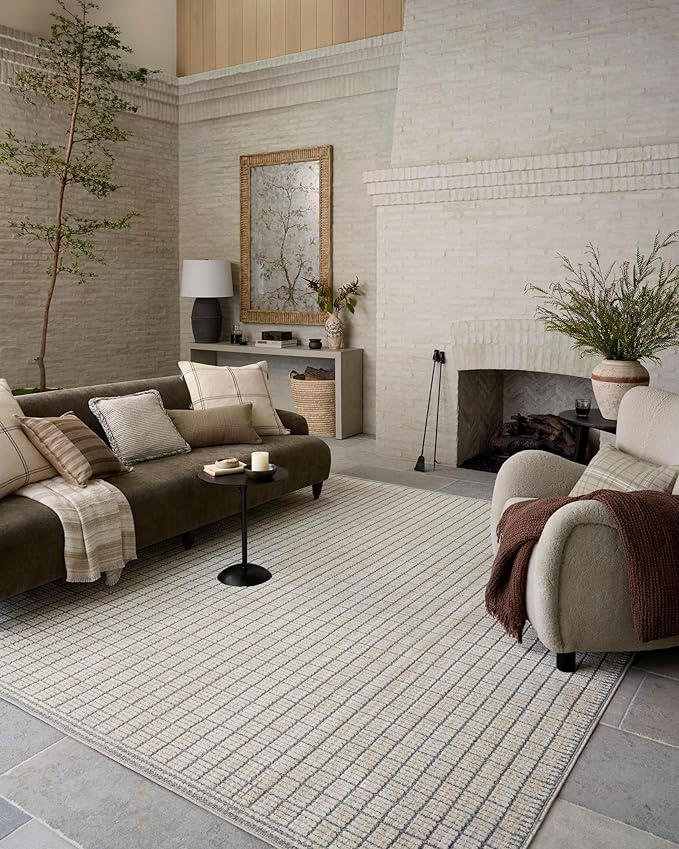 Loloi Amber Lewis Bexley Collection BEX-04 Slate/Natural 2'-7" x 4' Accent Rug Neutral, Textured, Living, Bedroom, Dining, Carpet