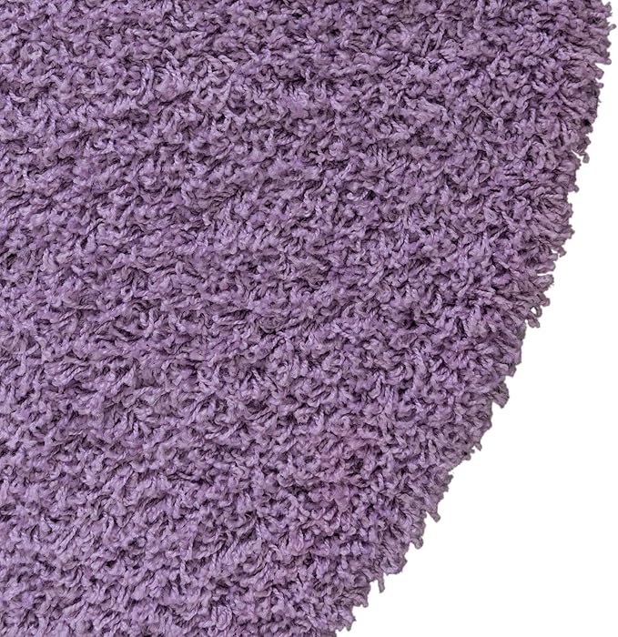 Unique Loom Solid Shag Collection Area Rug (3' 3" x 5' 3" Oval, Lilac)
