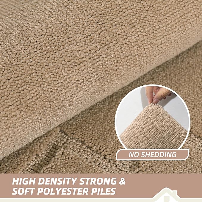 BEQHAUSE Door Mat 24" x 36", Non-Slip Door Mats Indoor Entryway Rugs Washable Low-Profile Absorbent and Stain Resist Floor Mats, Dog Door Mat for Front Back Door, Muddy Wet Shoes & Paws, Beige
