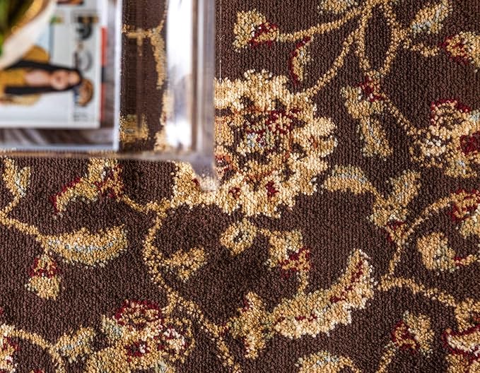 Unique Loom Voyage Collection Traditional Oriental Classic Intricate Design Area Rug (8' 0 x 11' 4 Rectangular, Brown/Ivory)