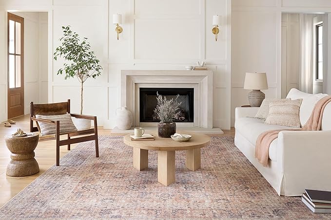 Loloi II Skye Collection SKY-01 Blush/Grey 7'-6" x 9'-6" Area Rug