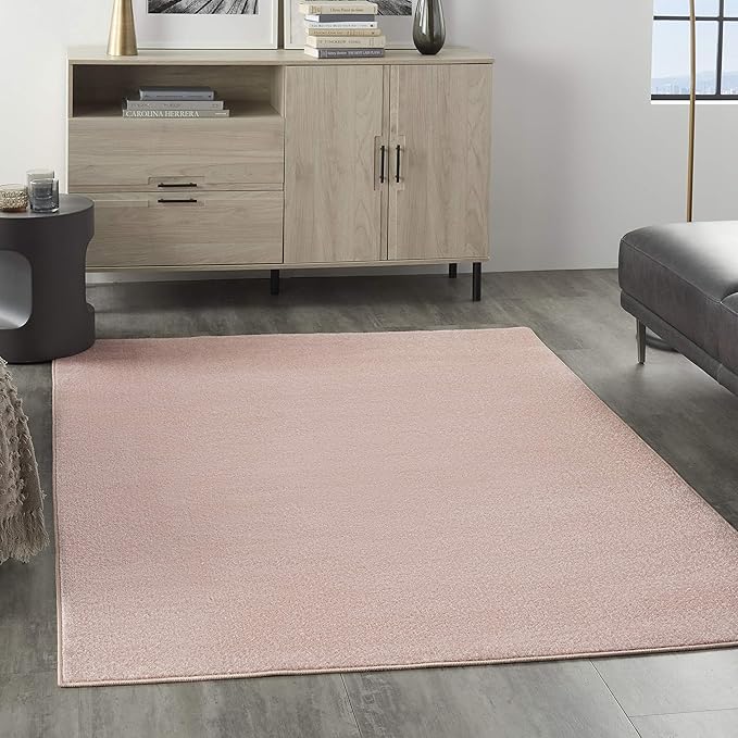 Nourison Home Nourison Essentials Pink 5' x 7' Area Rug - Easy Clean, Non Shedding, Bed Room, Living Room, Dining Room, Kitchen (5' x 7')