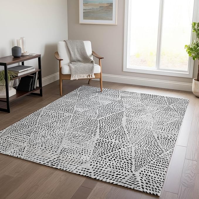 Addison Rugs Chantille ACN591 Pewter 10' x 14' Indoor Outdoor Area Rug, Easy Clean, Machine Washable, Non Shedding, Bedroom, Living Room, Dining Room, Kitchen, Patio Rug