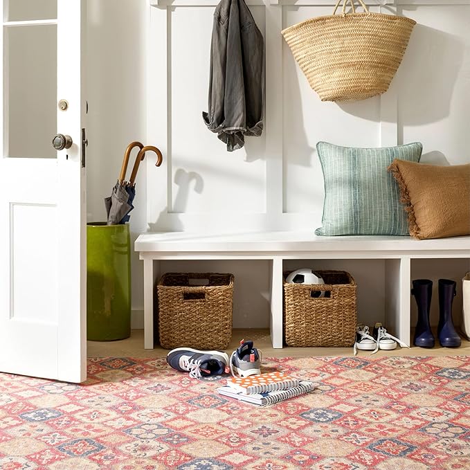 Dash and Albert Pali Machine Washable Area Rug - 2' x 3' Multicolor - Geometric Accent Rug - Anti-Slip Backing, Lightweight, Machine Washable, High Traffic Areas Kitchen, Mudroom, Laundry Room