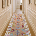 Fame Living Orange Oushak Rug, Vintage Turkish Eclectic Floral Sweet Pastel Large Runner Rugs for Hallway Kitchen Living Room Dining Bedroom Kitchen Bathroom 2'5"x13'