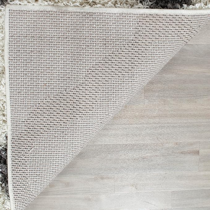 SAFAVIEH Dallas Shag Collection X-Large Area Rug - 11' x 15', Ivory & Dark Grey, Trellis Design, Non-Shedding & Easy Care, 1.5-inch Thick Ideal for High Traffic Areas in Living Room, Bedroom (SGD257H)