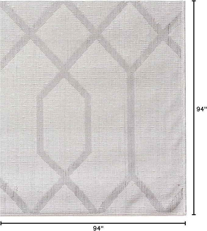 Unique Loom Marilyn Monroe Glam Collection Area Rug - Trellis (7' 10" Square, White Silver/ Silver)