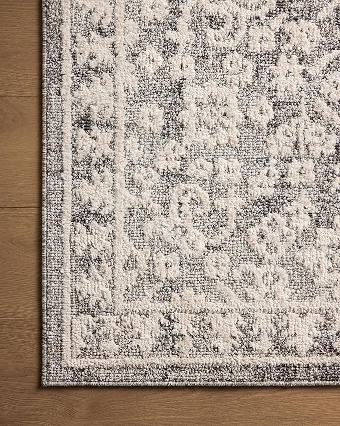 Loloi Magnolia Home by Joanna Gaines Gigi Collection GIG-01 Grey/Ivory 4'-0" x 6'-0" Accent Rug
