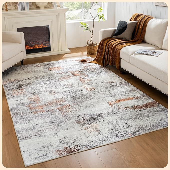 Istana 6x9 Area Rug - Grey Multi Rugs for Living Room 6x9 - Foldable Boho Rugs for Bedroom - Stain Resistant Washable Rug - Eco-Friendly Area Rugs - Easy to Clean Living Room Rug