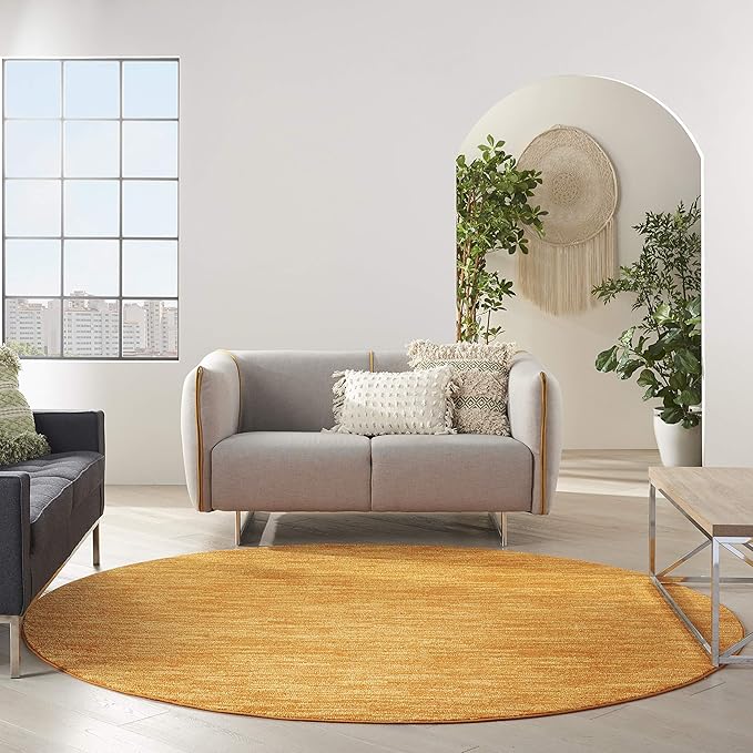 Nourison Home Nourison Essentials Sunburst 8' x Round Area Rug - Easy Clean, Non Shedding, Bed Room, Living Room, Dining Room, Kitchen (8' x Round)