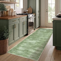 2x6 Runner Rug for Hallways Non Slip Washable Neutral Abstract Modern Olive Green Area Rug for Kitchen Laundry Room Dark Green Floor Covering Carpet 2 x 6