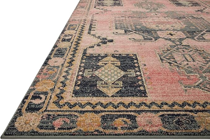 Loloi Jocelyn Collection JOC-06 Rose/Rose 6'-7" x 9'-7" .38" Thick Area Rug