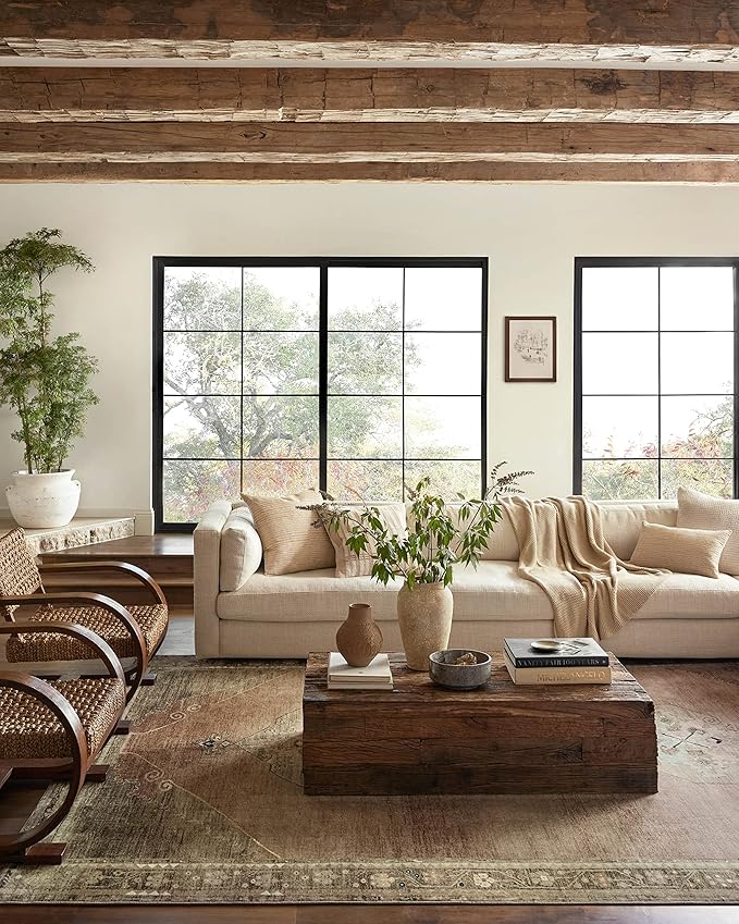 Loloi Magnolia Home by Joanna Gaines Sinclair Collection SIN-06 Clay/Tobacco 5'-0" x 7'-0", .25" Pile Height, Machine Washable, Area Rug