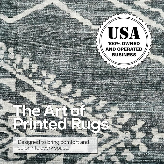 ReaLife Rugs Machine Washable Area Rug Runner - Living Room Bedroom Bathroom Kitchen Entryway Office - Padded Low Pile Stain Resistant Premium - Moroccan Diamond Tribal - Jax - Gray 2'6" x 6'
