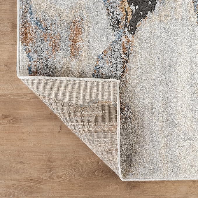 Rugshop Contemporary Gray Striated Area Rug Modern Rug for Entryway, Doormat, or Kitchen Easy to Clean, Durable, Kid & Pet Friendly 2' x 3'
