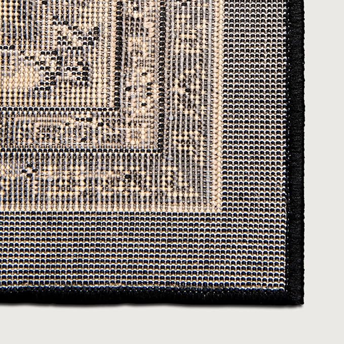 Unique Loom Sialk Hill Collection Area Rug - Washington (8' x 10' Rectangle Black/Gray)
