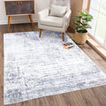 Bloom Rugs Washable Non-Slip 5' x 7' Rug - Gray/Charcoal/Blue Modern Abstract Area Rug for Living Room, Bedroom, Dining Room, and Kitchen - Exact Size: 5' x 7'