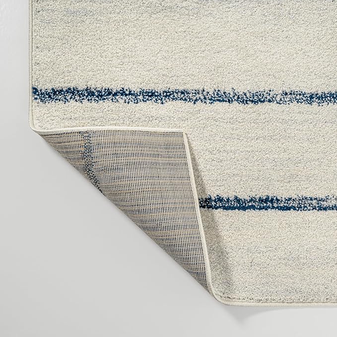 JONATHAN Y Williamsburg Minimalist Stripe Cream/Navy Indoor Area Rug, 8x10, Contemporary, Modern, Easy-Cleaning for Living Room, Bedroom, Kitchen, Pet Friendly, Non-Shedding (MOH201E-8)