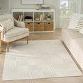 Nourison Home Textured Home Beige Ivory 3'11" x 5'11" Area Rug - Easy Clean, Non Shedding, Bed Room, Living Room, Dining Room, Kitchen (4' x 6')