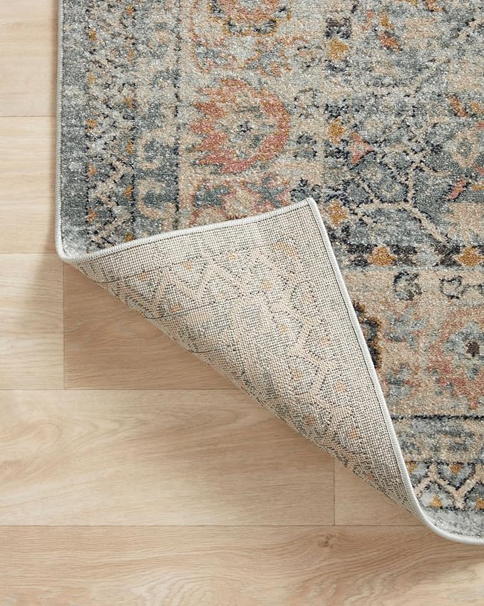 Loloi Jocelyn Collection JOC-04 Sky/Multi 5'-5" x 7'-6" .38" Thick Area Rug