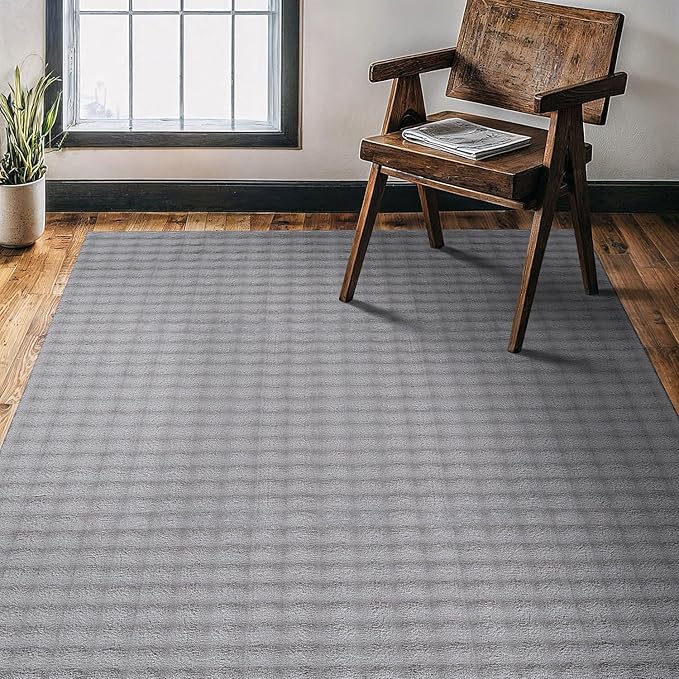 CAMILSON Modern Gray Non Slip Rug 3x5 Ultra Soft High Pile Area Rugs Non Skid Rubber Backing Durable & Easy to Clean Carpet for Living Room Bedroom Kids Room Indoor Use (3 x 5 Gray)