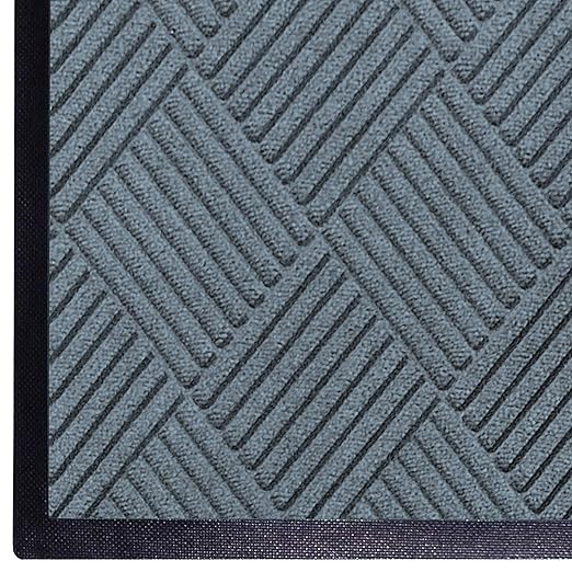 WaterHog Diamond | Commercial-Grade Entrance Mat with Rubber Border – Indoor/Outdoor, Quick Drying, Stain Resistant Door Mat (Bluestone, 3' x 10')