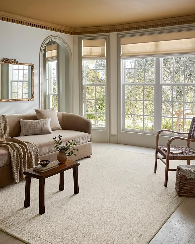 Loloi Magnolia Home by Joanna Gaines Henley Collection HNY-01 Ivory/Smoke 5'-0" x 7'-6" Area Rug
