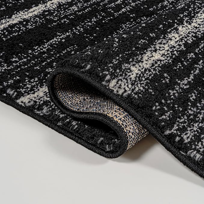 JONATHAN Y Williamsburg Minimalist Stripe Black/Cream Indoor Area Rug, 5x8, Contemporary, Modern, Easy-Cleaning for Living Room, Bedroom, Kitchen, Pet Friendly, Non-Shedding (MOH201F-5)