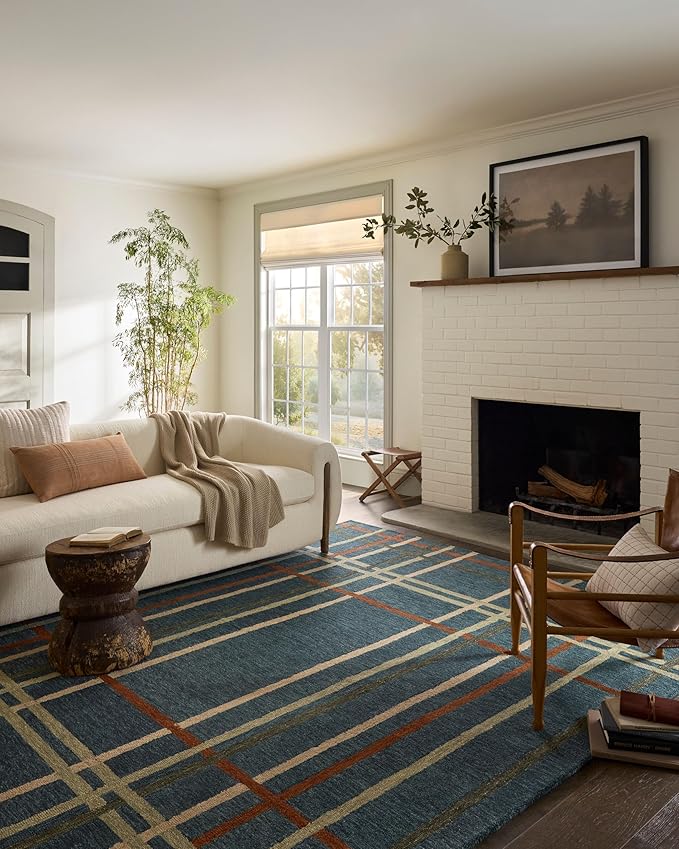 Loloi Magnolia Home by Joanna Gaines Waylon Collection WAY-01 Denim/Multi 2'-6" x 7'-6" Runner Rug