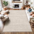 Valenrug Washable Rugs 3x5 - Stain Resistant 3x5 Area Rugs for Living Room, Non Slip Backing Printed Rugs for Bedroom, Folable Machine Washable Area Rug(3'x5', Beige)