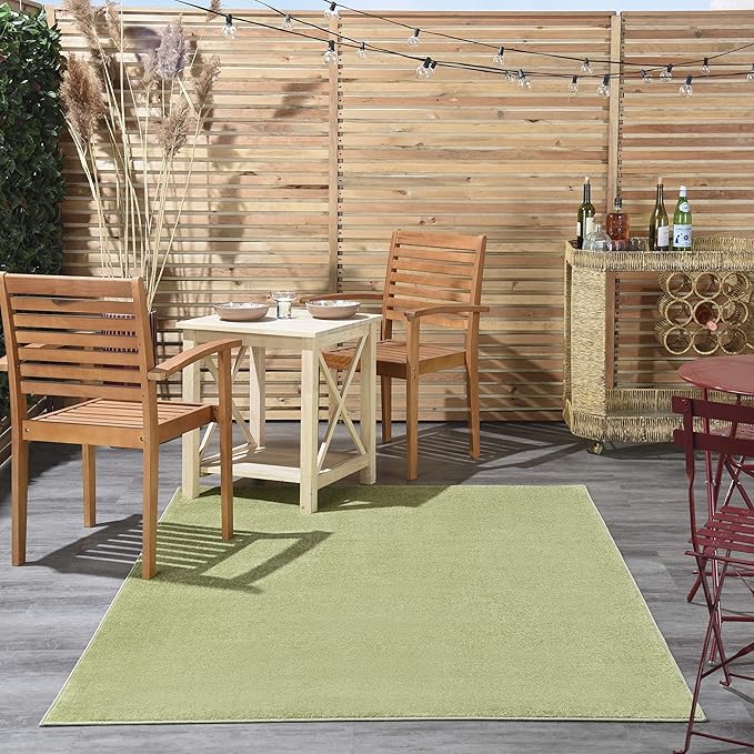 Nourison Home Nourison Essentials Green 6' x 9' Area Rug - Easy Clean, Non Shedding, Bed Room, Living Room, Dining Room, Kitchen (6' x 9')